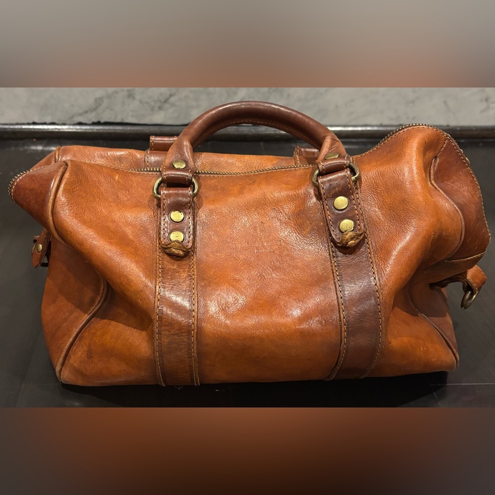 Vintage Style Tan Leather Hobo Bag